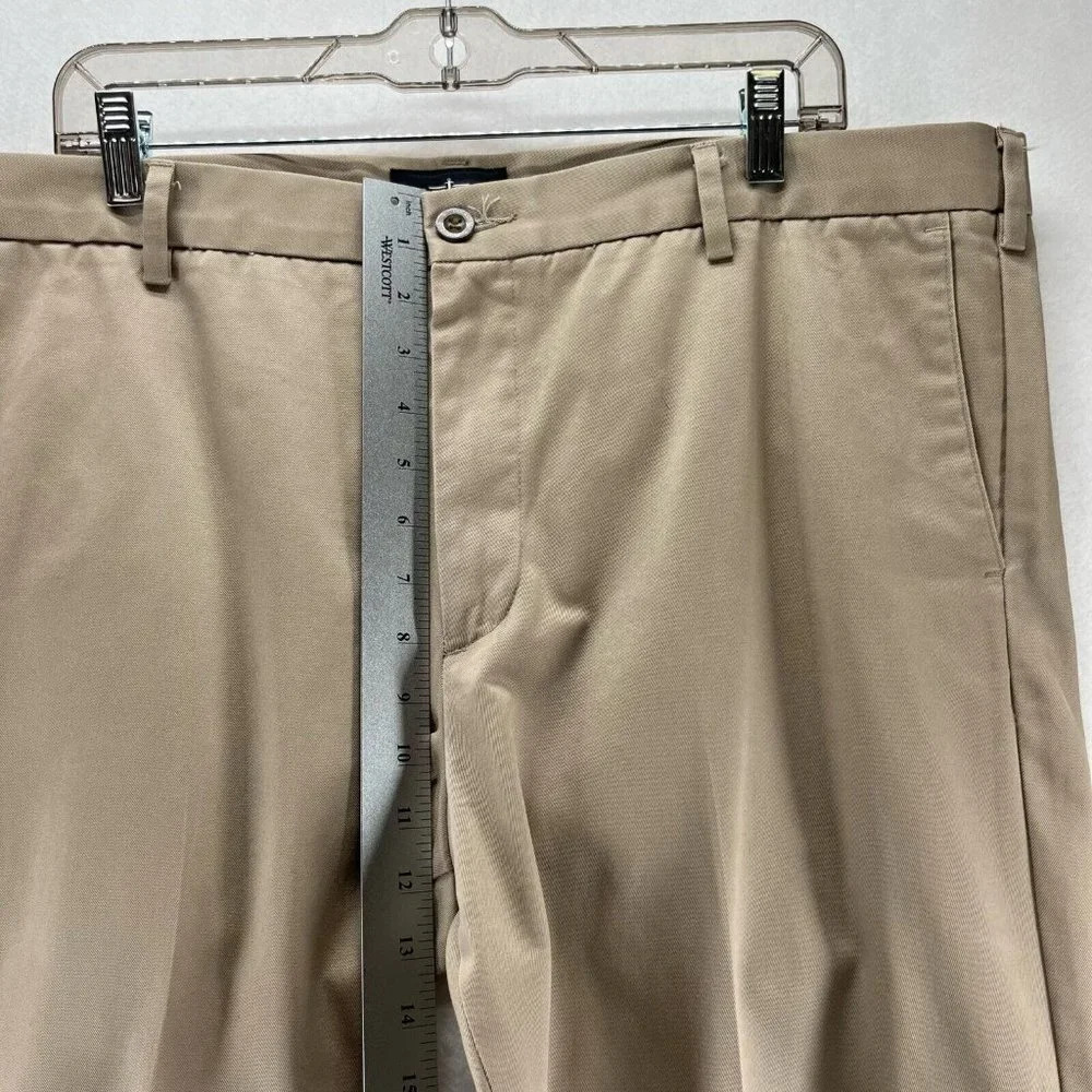 Dockers Pants Men 40x30 Chino Straight Fit Flat Front Stretch Twill Cotton Beige - Picture 9 of 11